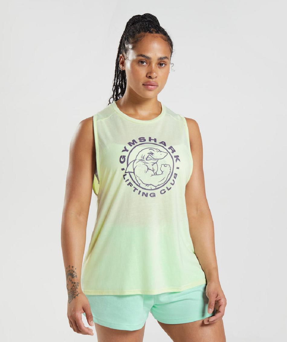 Camiseta Tirantes Gymshark Legacy Mujer Verde | CO 2352QMA